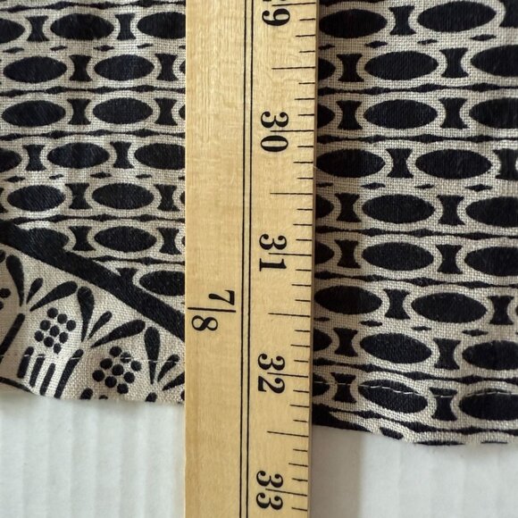 Lucy & Laurel Womens 3X Black & Beige 100% Linen Button-Down Blouse Country Y2K - Picture 5 of 9